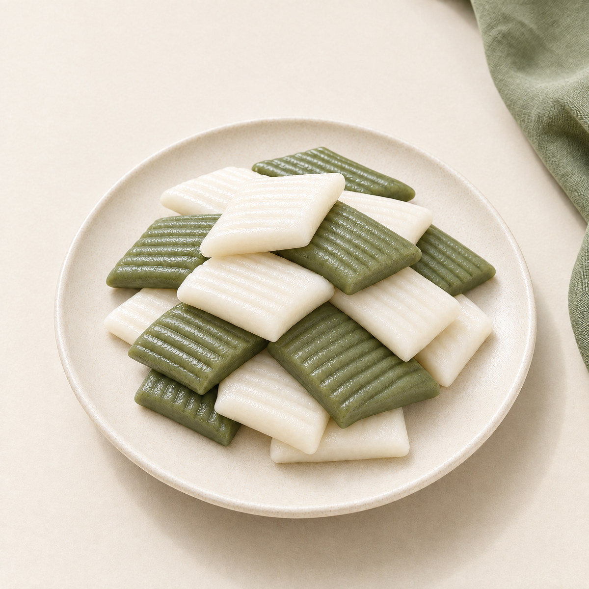 쑥절편 · Patterned Rice Cake (Mugwort) | 4-5 kg