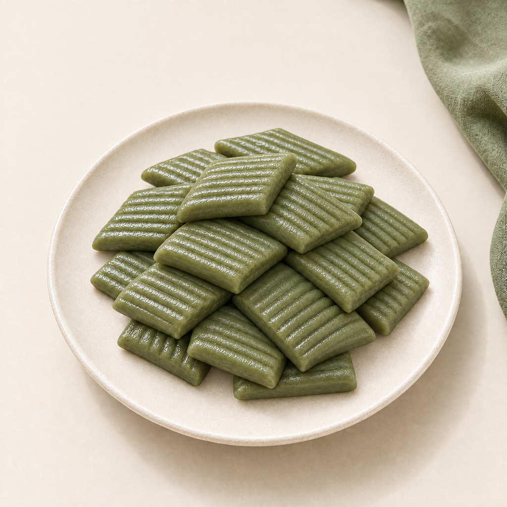 쑥절편 · Patterned Rice Cake (Mugwort) | 4-5 kg