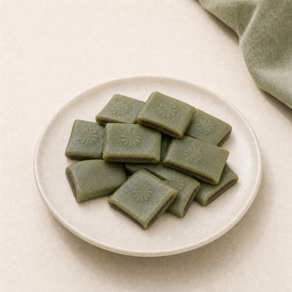 쑥 앙금절편 · Sweet Bean Paste Rice Cake (Mugwort) | 4-5 kg